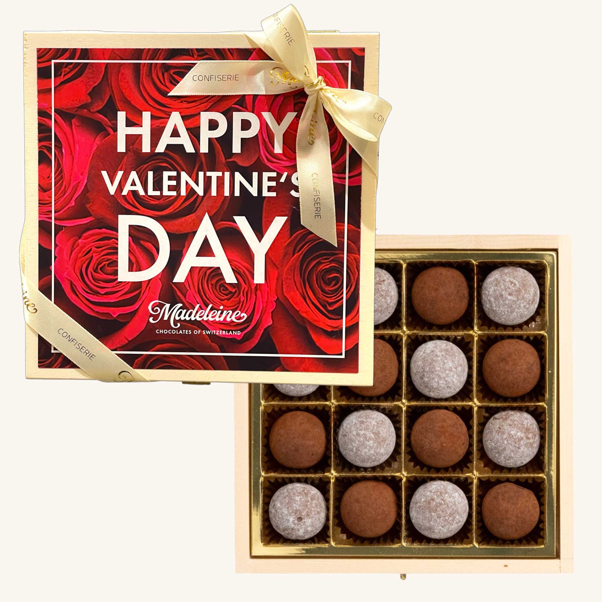 Champagne Truffles - Wooden Box 16 pcs / 200g