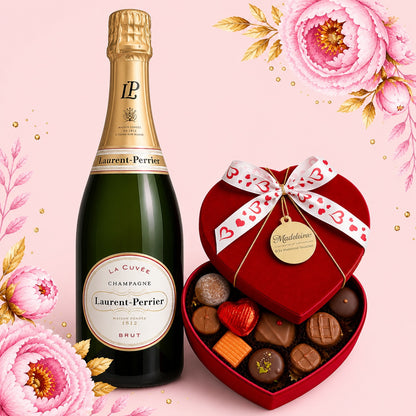 Samtherz mit Champagner Laurent Perrier