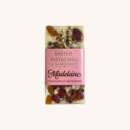 Mini Schokoladentafel weiss mit Pistazien 25g